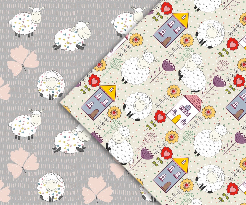 Cute sheeps baby paper pack lamb Scrapbook Papers sheep Etsy
