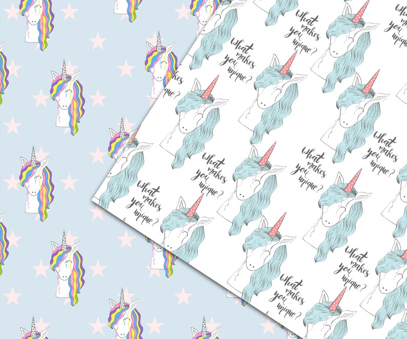 unicorn digital paper fabric patterns scrapbook papers etsy