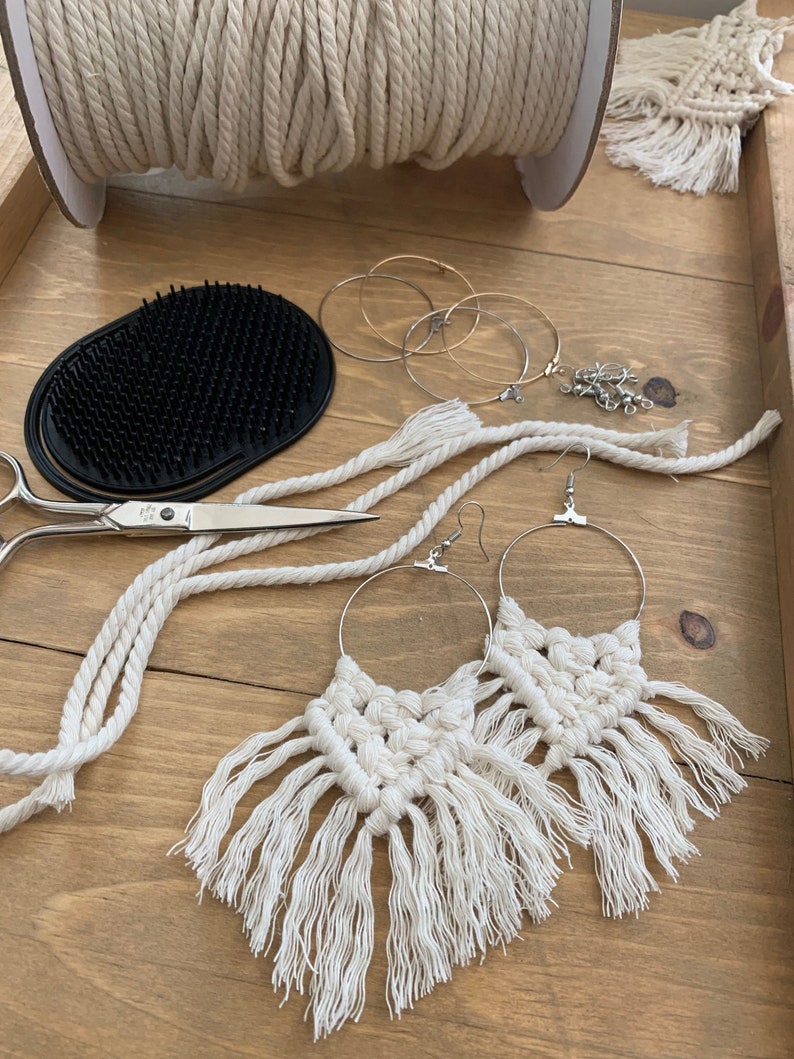 Macrame Earrings DoIt Yourself Kit/ DIY Macrame/ Craft Kit/ Etsy