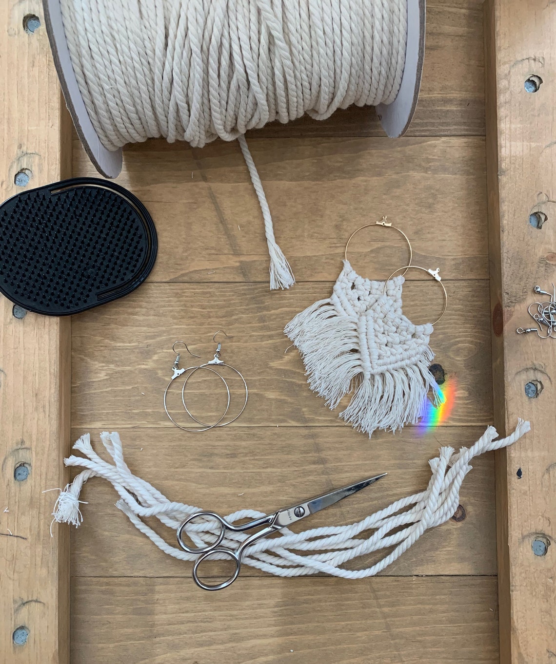 Macrame Earrings Do-It Yourself Kit/ DIY Macrame/ Craft Kit/ | Etsy