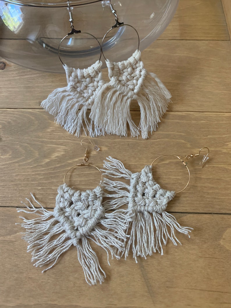 Macrame Earrings Do-It Yourself Kit DIY Macrame Craft Kit Macrame Kit Step-by-step Learn to Macrame How to Macrame