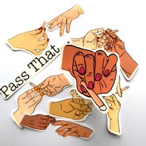 Pass That — 8 PNG Sticker Pack | Cannabis Hand-Off Aufkleber | Unkraut ästhetischer digitaler Download | Gemeinsame Weitergabe Clipart | 420 Digitale Kunst