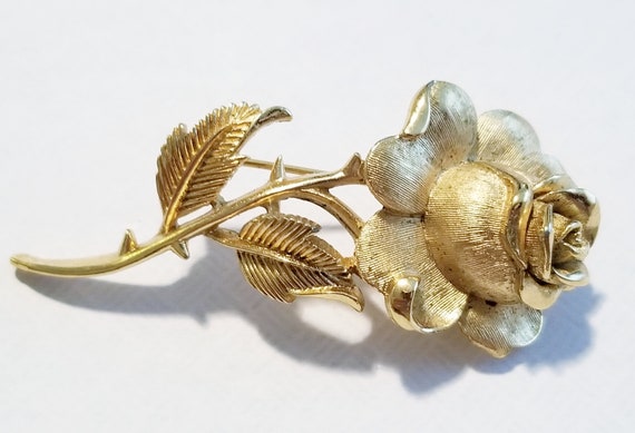 trifari rose brooch