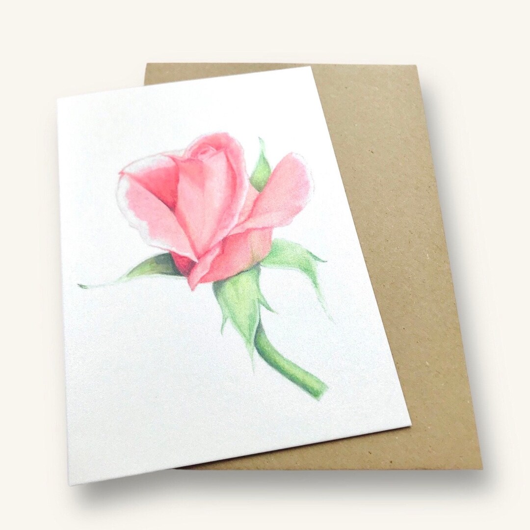 Pink Rose Cards Special Card for Her Floral Note Cards Any Occasion ...