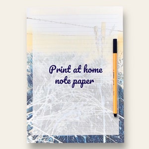 Imprima em casa folhas de papel A4 Frosty Field - Download instantâneo em PDF - Papel para escrever cartas para impressão - Papel para prancheta de bloco de notas