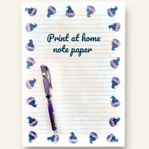 Imprimez à la maison Citrouilles d'Halloween Papier à lettres ligné A4 - Papier pour liste des saisons imprimable à téléchargement immédiat - Papier à clipboard amusant pour les enfants !