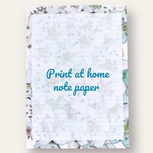 À imprimer à la maison Papier à lettres ligné A4 fleur d'aubépine - Téléchargement instantané - Papier à lettres imprimable - Cadeau pour elle