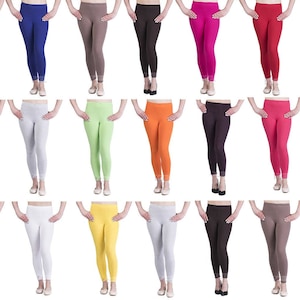 Womens cotton Leggings Full length plus sizes 8 10 12 14 16 18 20 22 26 by Sentelegri