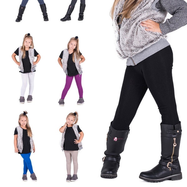 Kinder Winter Dicke Thermo Leggings Mädchen Kinder Größen 2-14 Alle Farben von Sentelegri