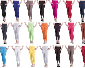 Leggings en coton femme Pleine longueur plus tailles 8 10 12 14 16 18 20 22 26 by Sentelegri