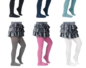 Girls' Satin De Luxe Tights 100 Denier 3D, High Gloss, Shiny Opaque Tights