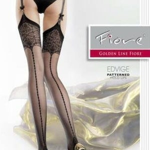 Fiore Obsession " EDVIGE" Designer Patterned Stockings 20 Denier