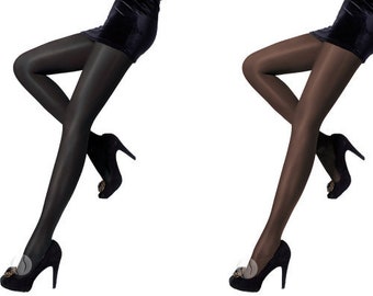 Women's Satin De Luxe Tights 100 Denier 3D, High Gloss, Shiny Opaque Tights