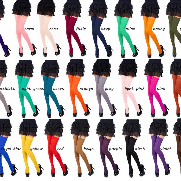Opaque Stockings 40Denier Plain Top, 24Fashionable Colours,Sizes S-XL Sentelegri