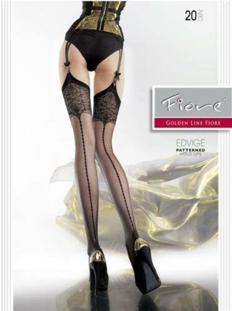 Fiore Obsession EDVIGE Designer Patterned Stockings 20 Denier image 1