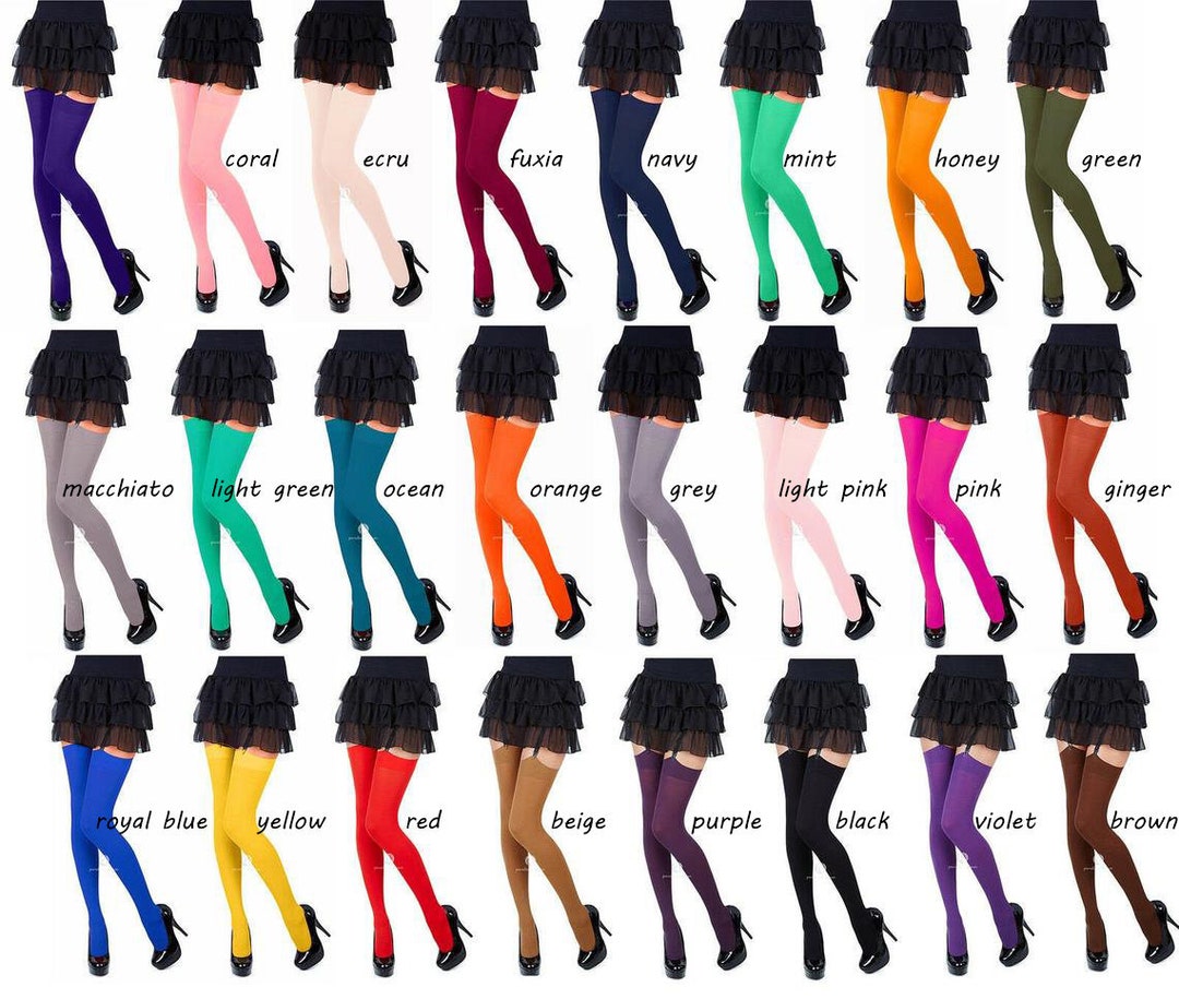 Opaque Stockings 40denier Plain Top, 24fashionable Colours,sizes S-XL ...