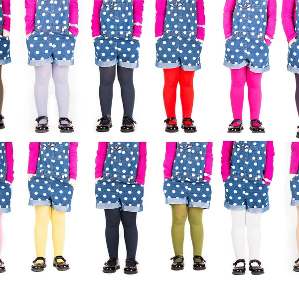 Collant uni opaque pour fille Sentelegri, 60 deniers, 2-12 ans-16 couleurs