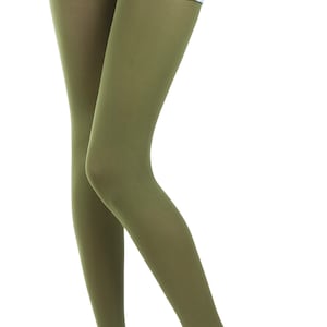 Opaque Tights Choose From 26 Fashionable Colours 100 Denier, Sizes S-XXL by Sentelegri Green