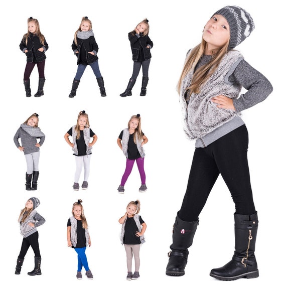 New Girls Jersey Full Length Legging With Thick Material Not See through  Age7-13