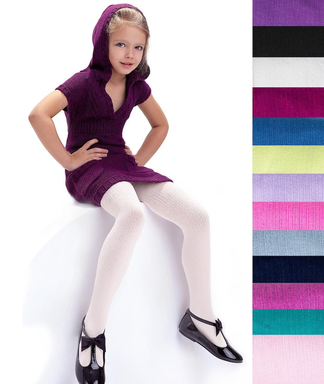 Pink 100% Soft Cotton Girls Tights