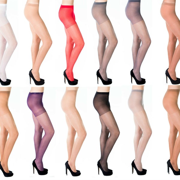 Collants classiques par Sentelegri, 15 deniers, transparent mat, 12 couleurs disponibles