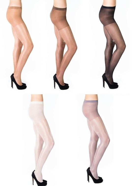 Plus Size Pantyhose 20 Denier Tights Women High Waist Hosiery Sheer Glossy  Shiny