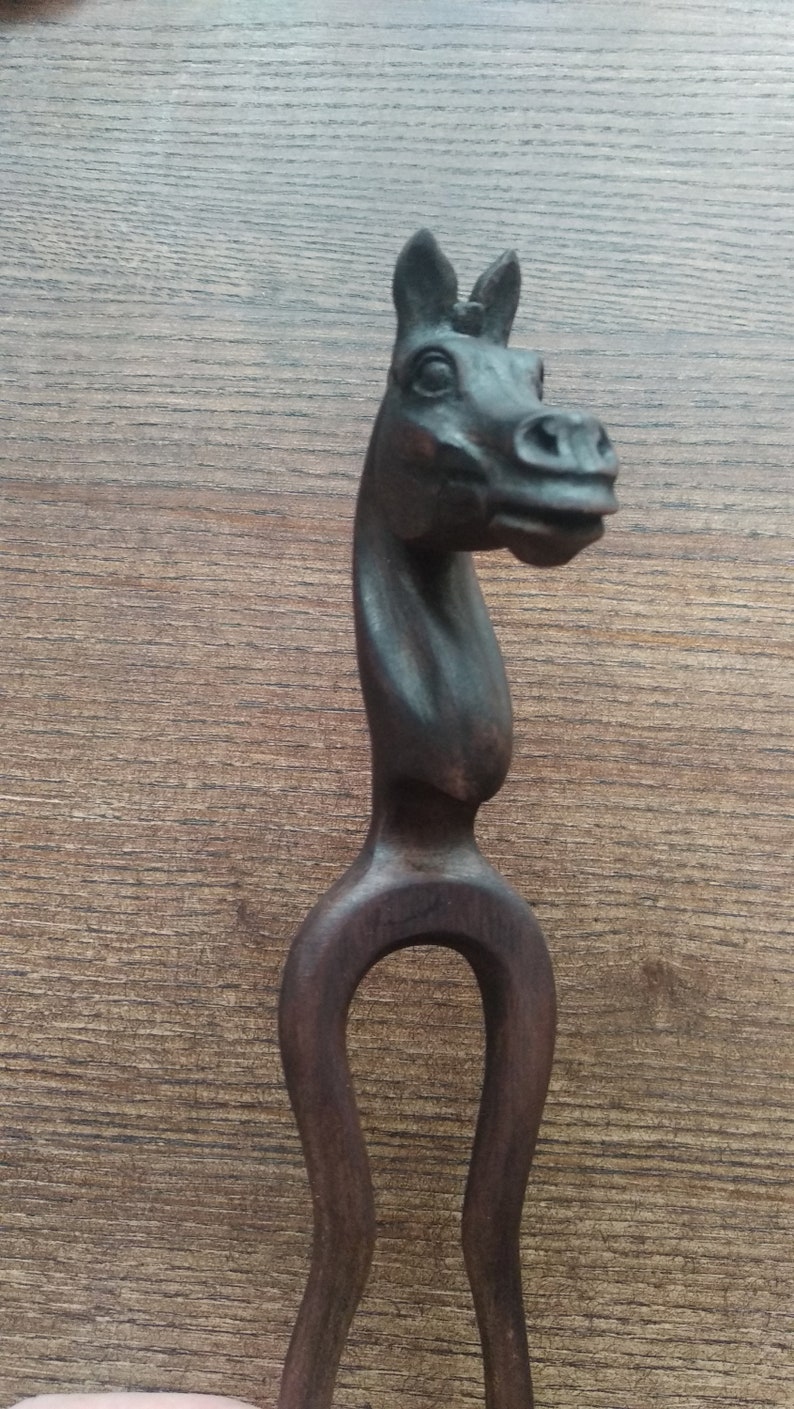 Hair fork Hair Stick Hairstick Gift Hair Accessories Wood Sculpture Gift women Hairpin horse Hairfork Sphynx horse