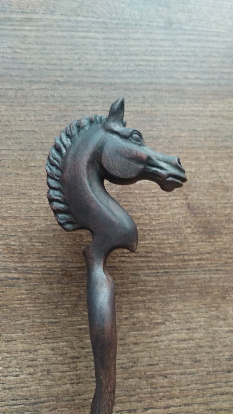 Hair fork Hair Stick Hairstick Gift Hair Accessories Wood Sculpture Gift women Hairpin horse Hairfork Sphynx horse