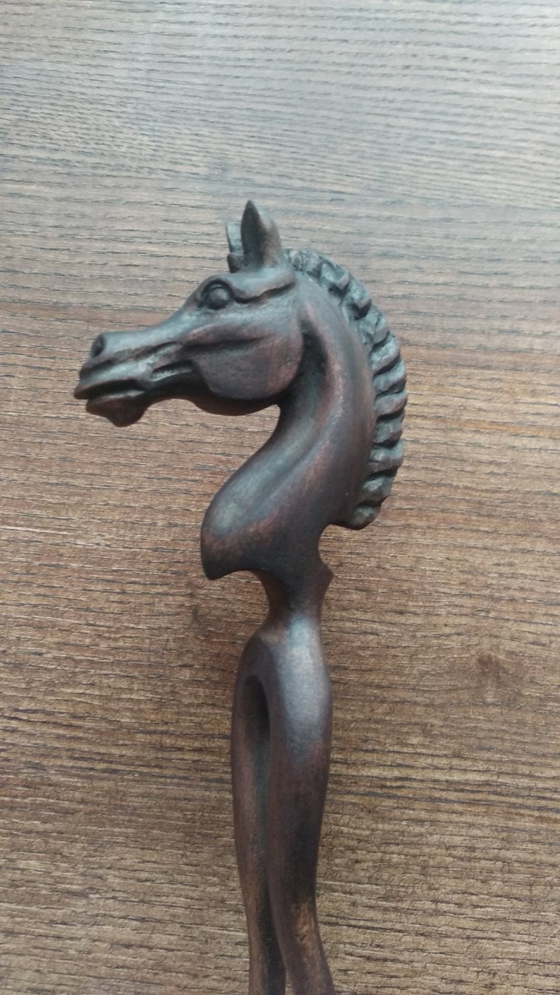Hair fork Hair Stick Hairstick Gift Hair Accessories Wood Sculpture Gift women Hairpin horse Hairfork Sphynx horse
