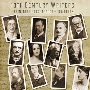 Great Writers - Printable Digital Faux Tea/Tobacco Cards