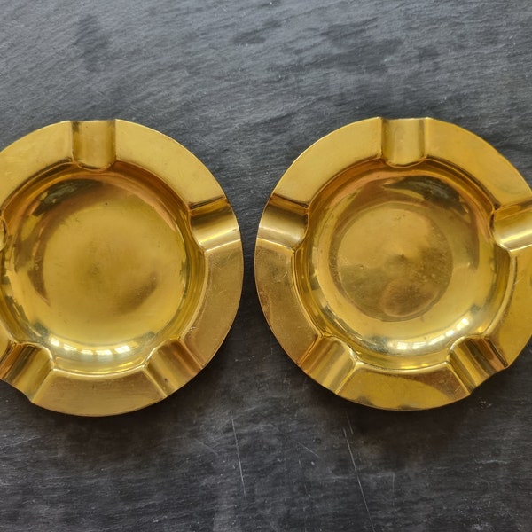 Pair of Brass Ashtrays