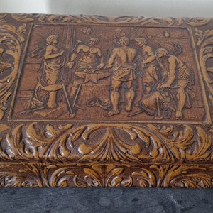 Embossed Leather Wrapped Cigar Box