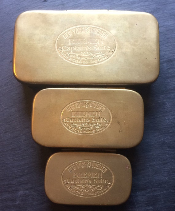 Trio of Vintage New York & Bremen Captain's Suite Tobacco Tins