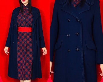 Vintage Navy Blue Mid Length Peacoat size M