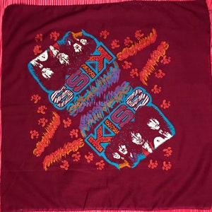 Vintage 80s Rare KISS Animalize Bandana Scarf