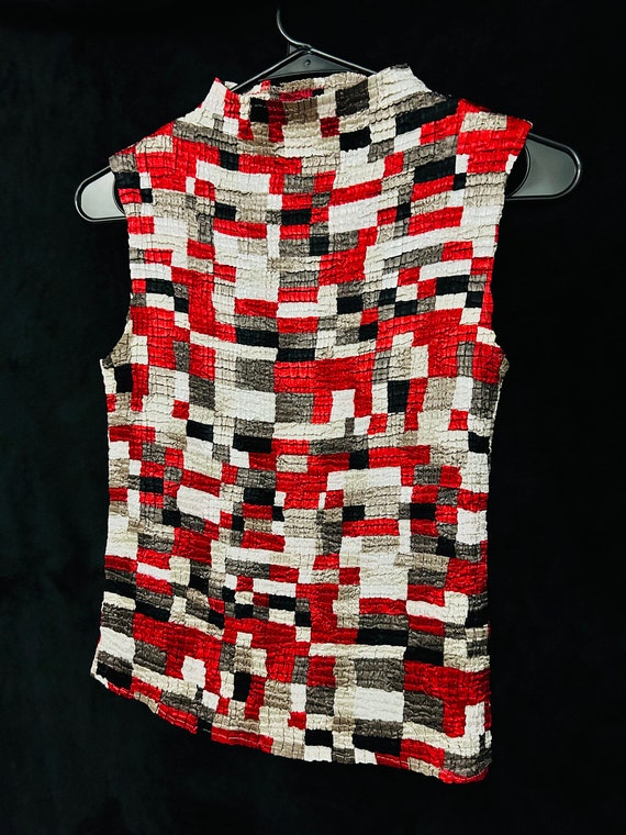 Vintage 90s does 60s Mod Color Block Sleeveless T… - image 5