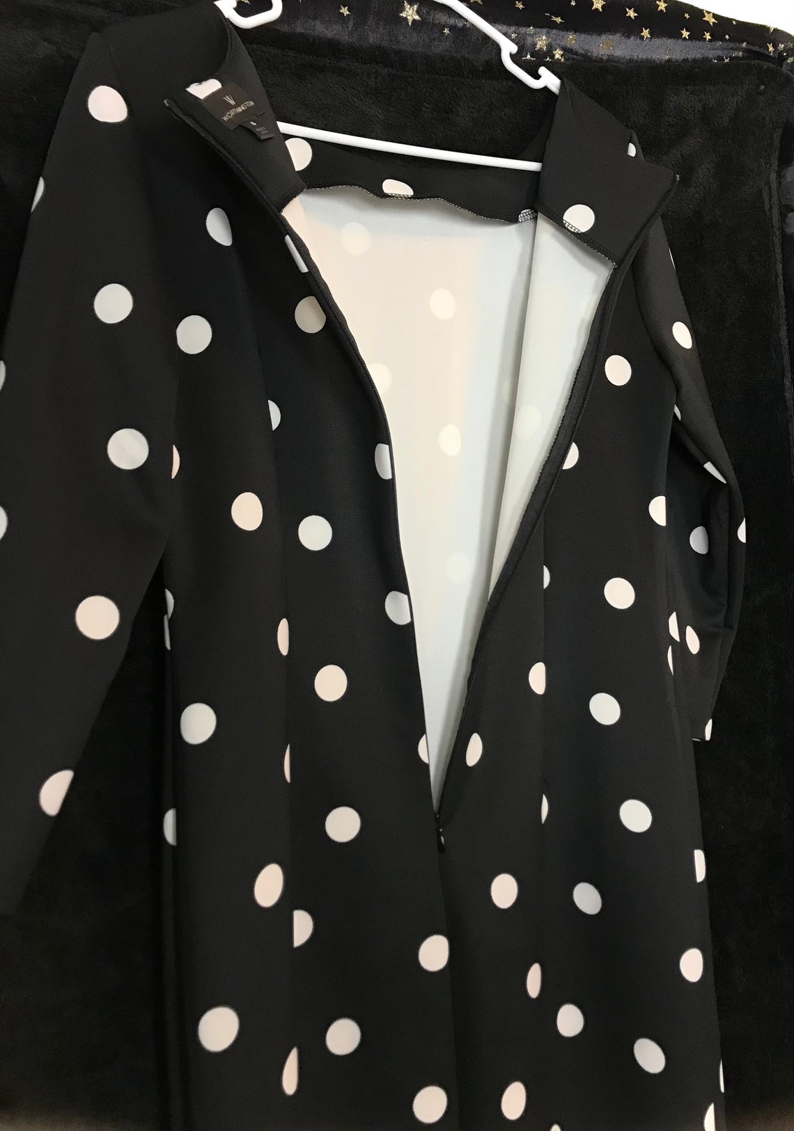 Black and White Large Polka Dots 3/4 Sleeve Knee Length Dress - Etsy