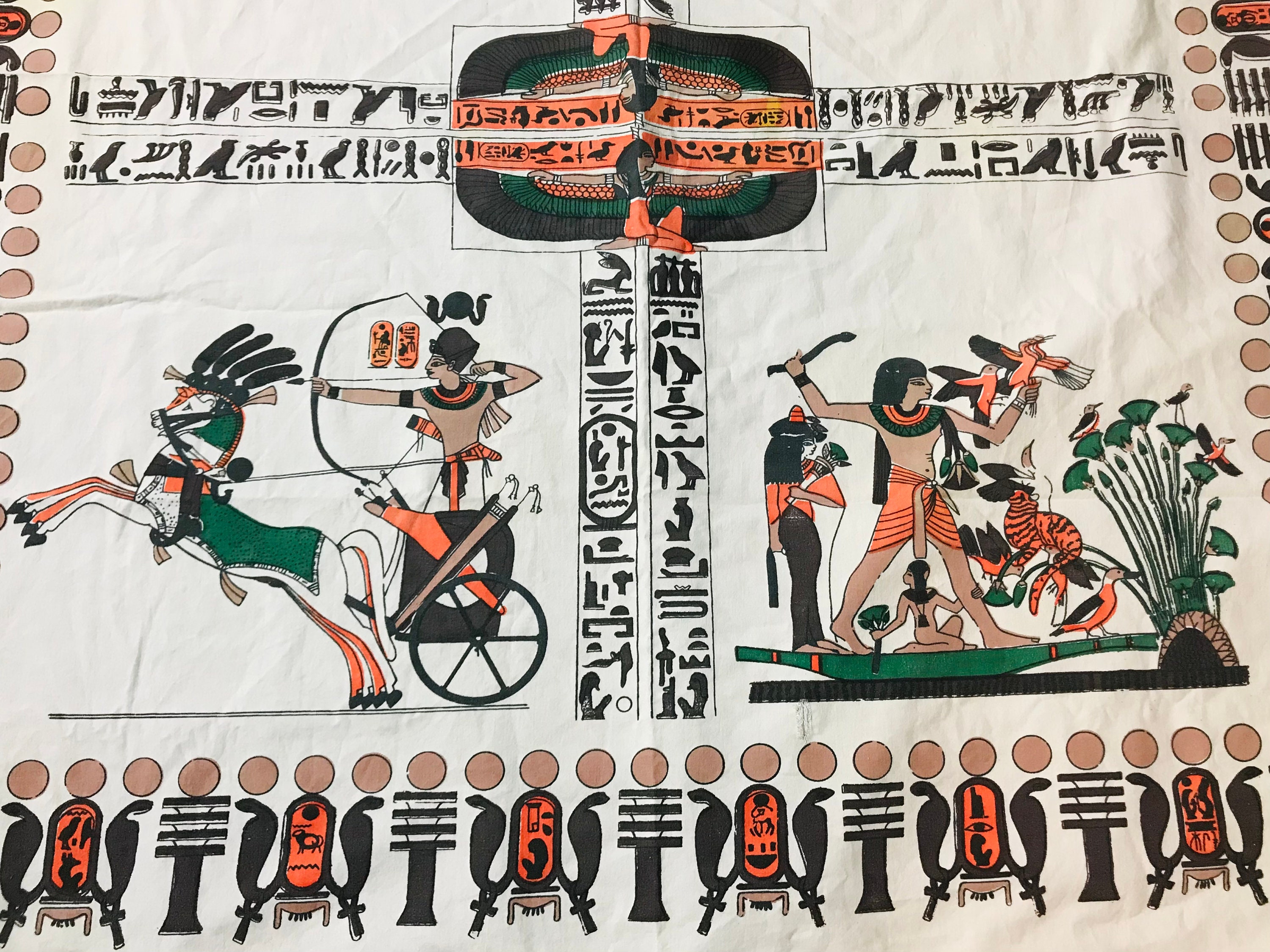 Vintage Large Egyptian Linen Tablecloth Etsy UK