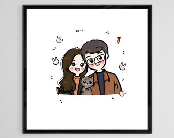 Couples Portrait Etsy Couples Portrait Etsy