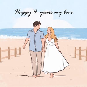 Portrait de couple personnalisé dessiné à la main, caricature d'anime de dessin animé non IA, famille, anniversaire personnalisé, fête des pères, vacances, cadeau numérique image 13