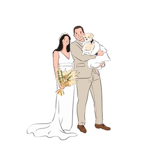 Portrait de couple personnalisé dessiné à la main, caricature d'anime de dessin animé non IA, famille, anniversaire personnalisé, fête des pères, vacances, cadeau numérique Full Body