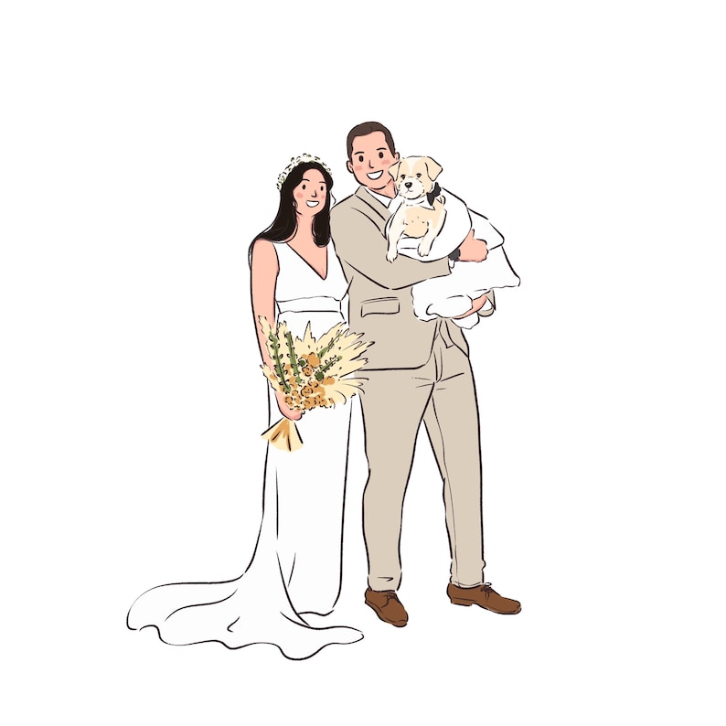 Portrait de couple personnalisé dessiné à la main, caricature d'anime de dessin animé non IA, famille, anniversaire personnalisé, fête des pères, vacances, cadeau numérique Full Body