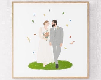Custom Couple Portrait | Hand-Drawn Anime Style (Digital Download), Halloween, Thanksgiving Gift