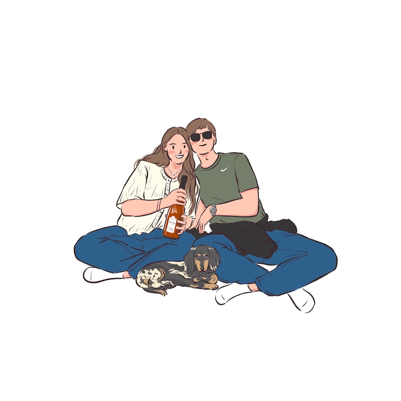 Portrait de couple personnalisé dessiné à la main, caricature d'anime de dessin animé non IA, famille, anniversaire personnalisé, fête des pères, vacances, cadeau numérique image 9