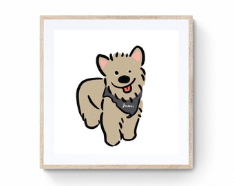 Digital Custom Pet Portrait, Funny Pet Caricature, Line Art Drawing, Dog Portrait, Cat Portrait, Mother's Day Gift