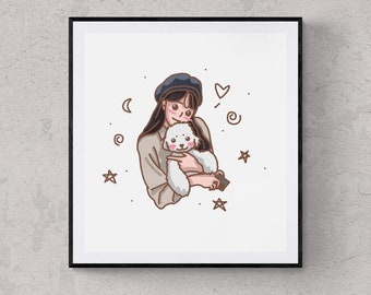 Custom Cartoon Pet Portrait, Personalized Digital Art (Digital Download), Halloween, Thanksgiving Gift
