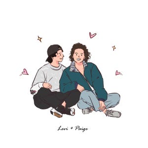 Portrait de couple personnalisé dessiné à la main, caricature d'anime de dessin animé non IA, famille, anniversaire personnalisé, fête des pères, vacances, cadeau numérique image 15