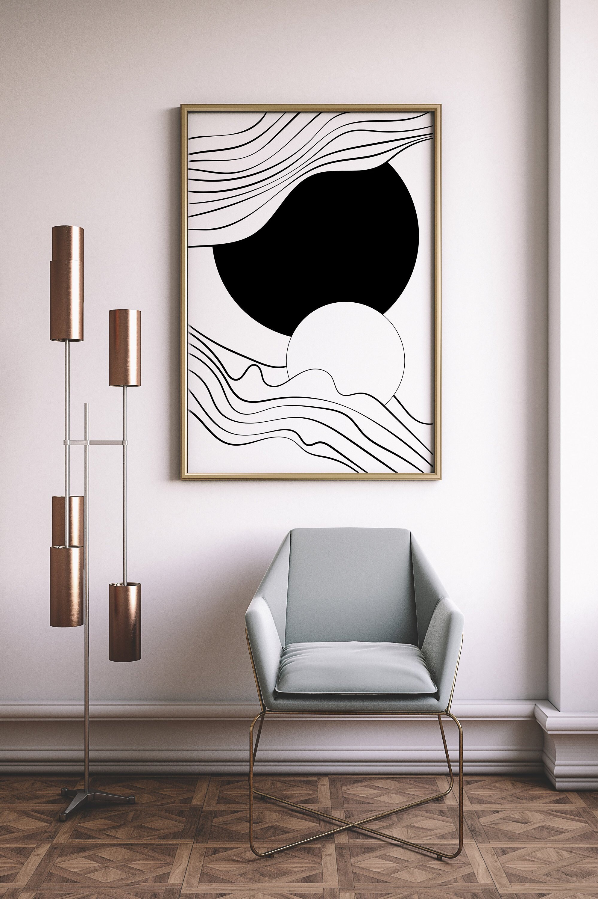 Minimalist abstract decor Geometric wall art printable Etsy