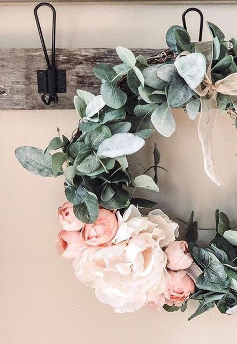 lambs ear Wreath Farmhouse Wreaths Eucalyptus