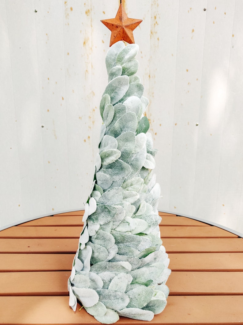 Farmhouse Lambs Ear Christmas Tree Christmas Tree Decor Etsy